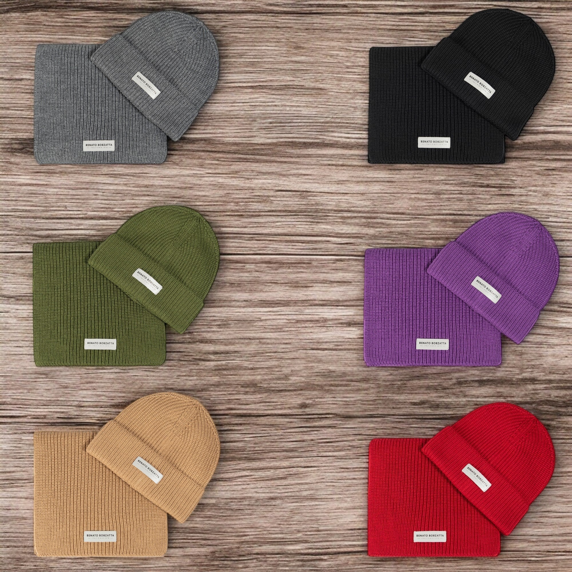 RB5004V  | Set Sciarpa e Berretto in Maglia CERVINO Misto Lana Made in Italy. Colore Rosso - Taglia Unica